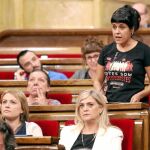 La portavoz de la CUP; Anna Gabriel, esta semana en una de las sesiones del Parlament
