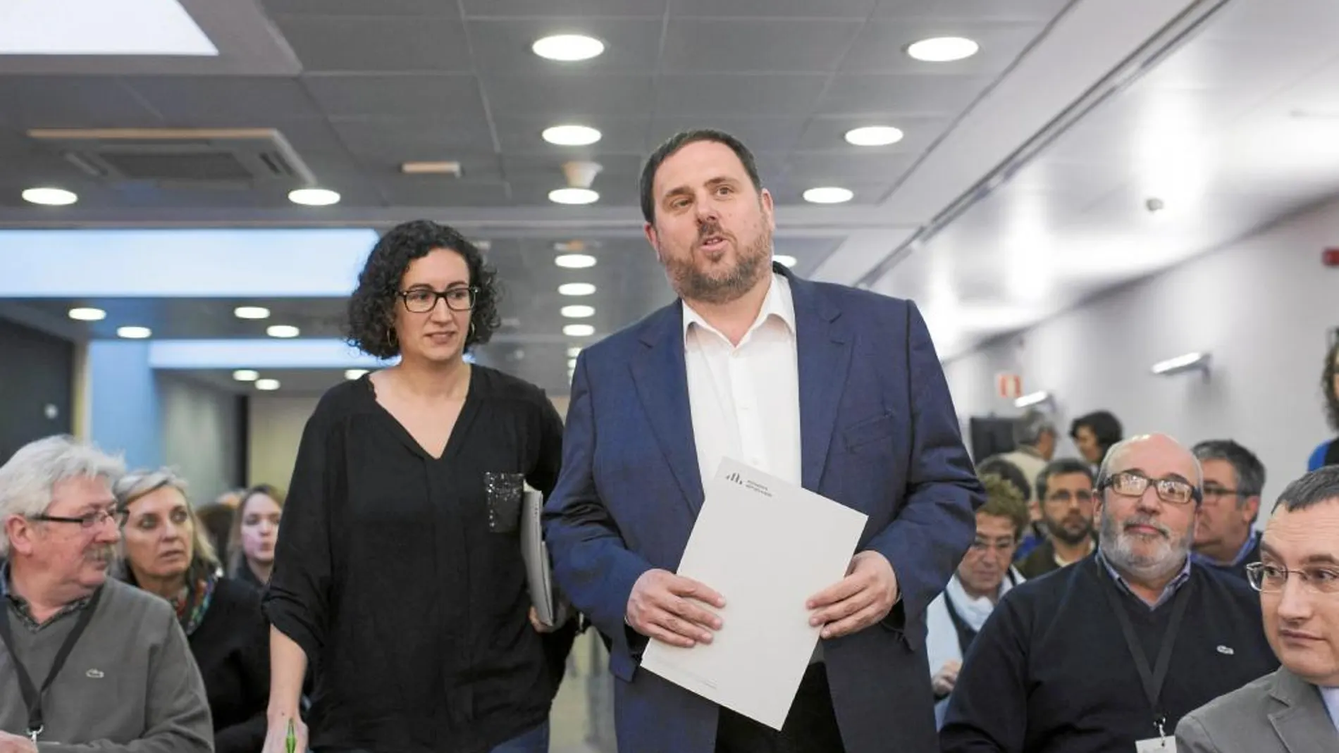 Oriol Junqueras, ayer, ante el consejo nacional de Esquerra Republicana