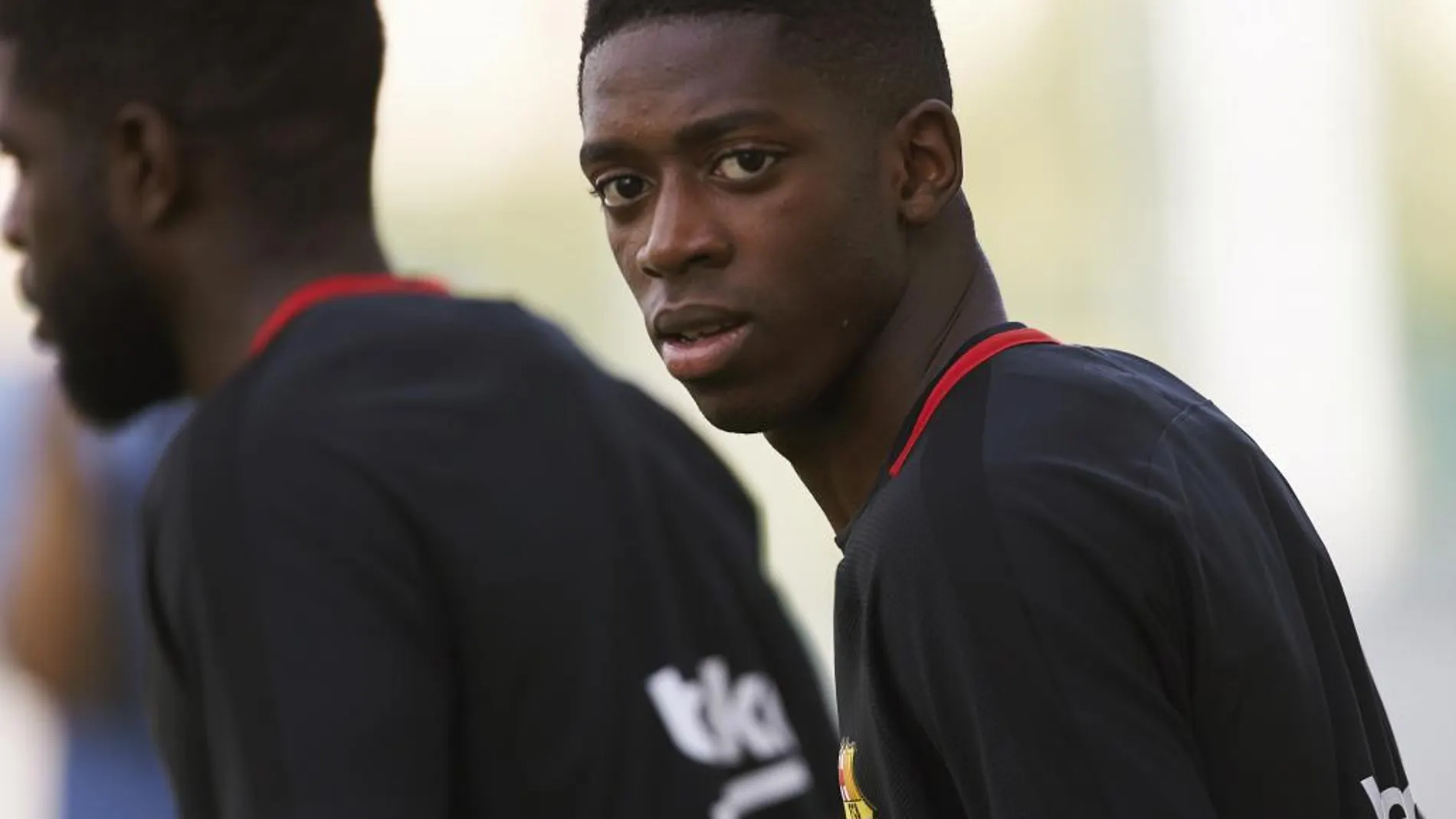 Dembélé durante el entrenamiento en la ciudad deportiva Joan Gamper