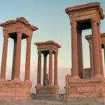 Imágenes del Tetrápilo de Palmira, en Siria