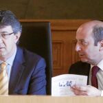 El presidente de la institución provincial leonesa, Juan Martínez Majo, y el portavoz, Francisco Castañón