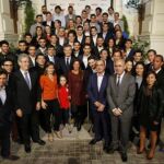 Deportistas argentinos junto a Mauricio Macri