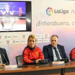 Acto de homenaje de La Liga a Lydia Valentín y al equipo español de halterofilia, tras sus éxitos en el Campeonato del Mundo de EEUU