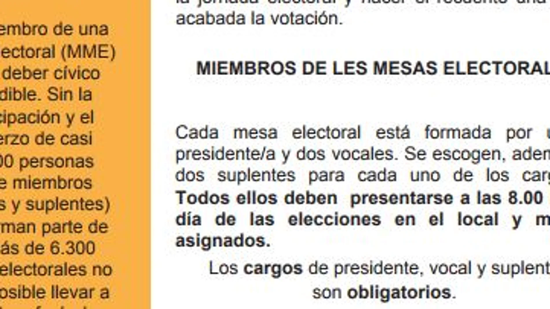 Instrucciones del Govern