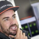 El piloto español de Fórmula Uno Fernando Alonso, de McLaren