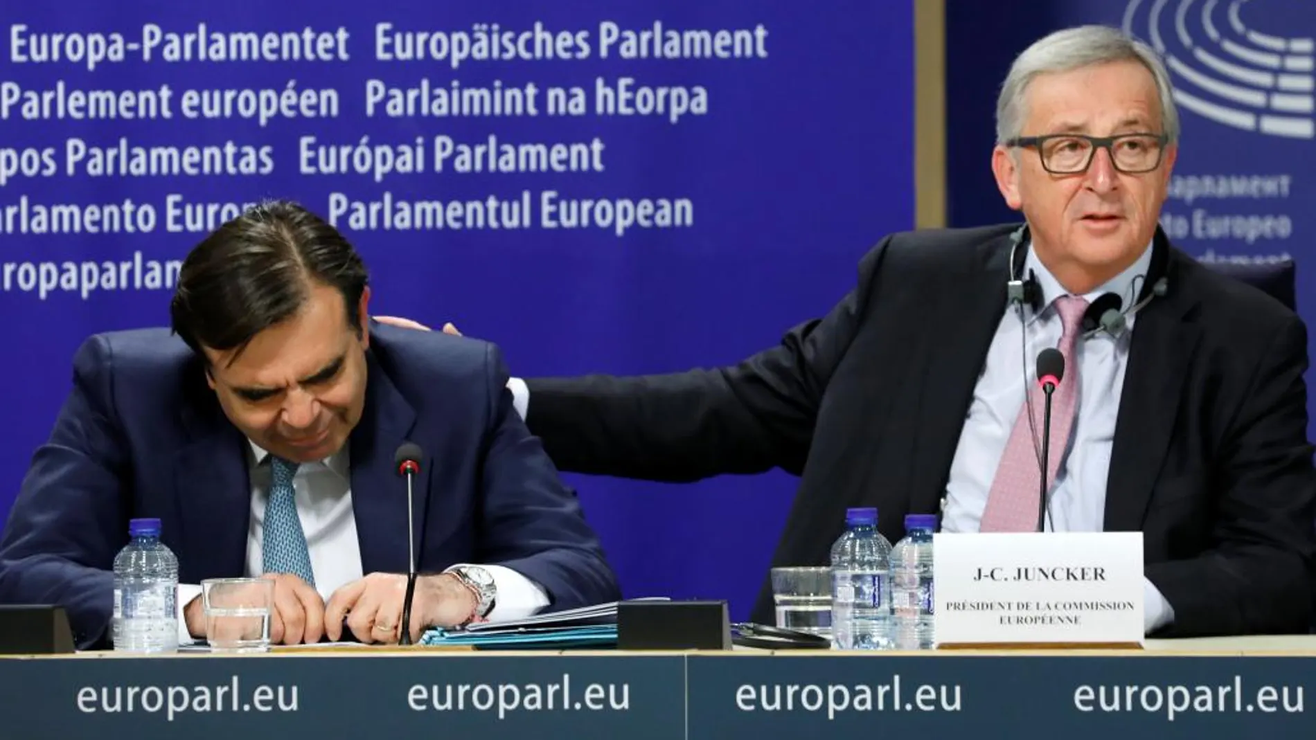 El presidente de la Comisión Europea Jean-Claude Juncker, hoy, durante la presentación del libro blanco sobre el futuro de la Unión Europea.