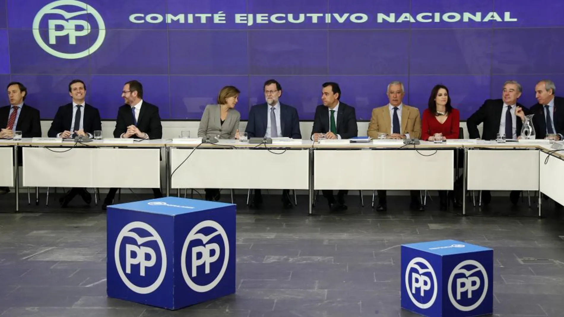 Reunión del Comité Ejecutivo Nacional del PP en la sede de la calle Génova