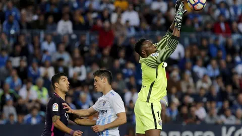 Carlos Kameni durante su etapa en el Málaga.