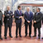 Los consejeros Fernando Rey y Juan Carlos Suárez Quiñones junto al rector Daniel Miguel, junto con otras autoridades visitan las nuevas instalaciones que de la red de calor urbana de la UVA