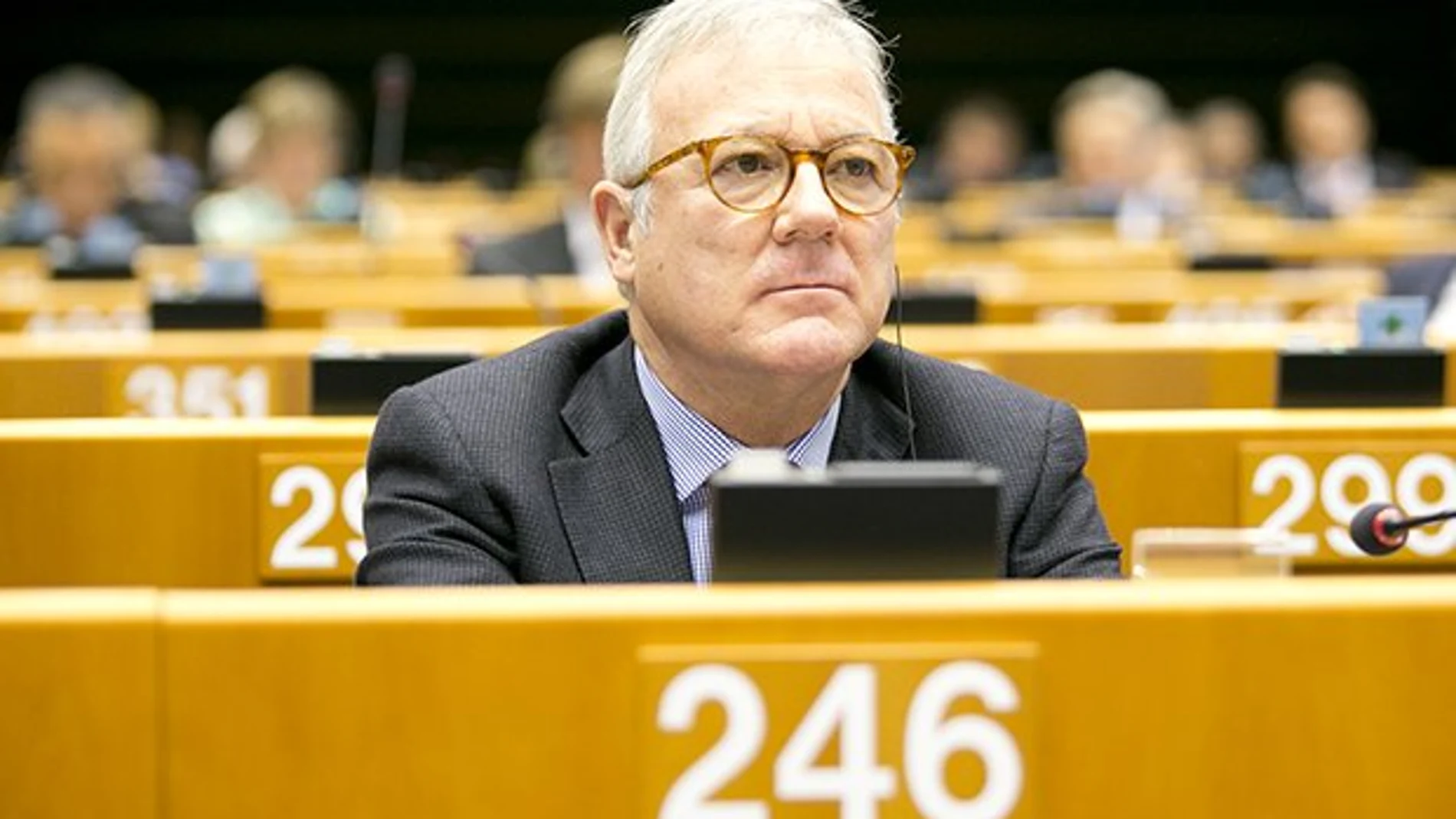 El eurodiputado del PP y vicepresidente del Parlamento Europeo, Ramón Luis Valcárcel, en un pleno en Bruselas