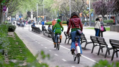 Uno de los carriles bici de Barcelona