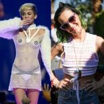 Miley Cyrus y Katy Perry con diseños de Maria ke Fisherman