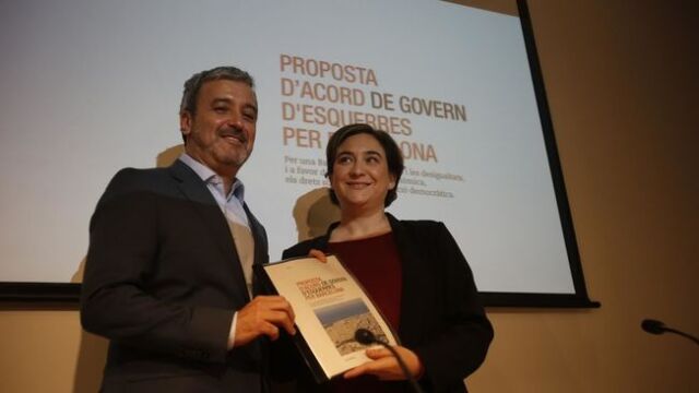 Colau y Collboni el día que presentaron el pacto de izquierdas