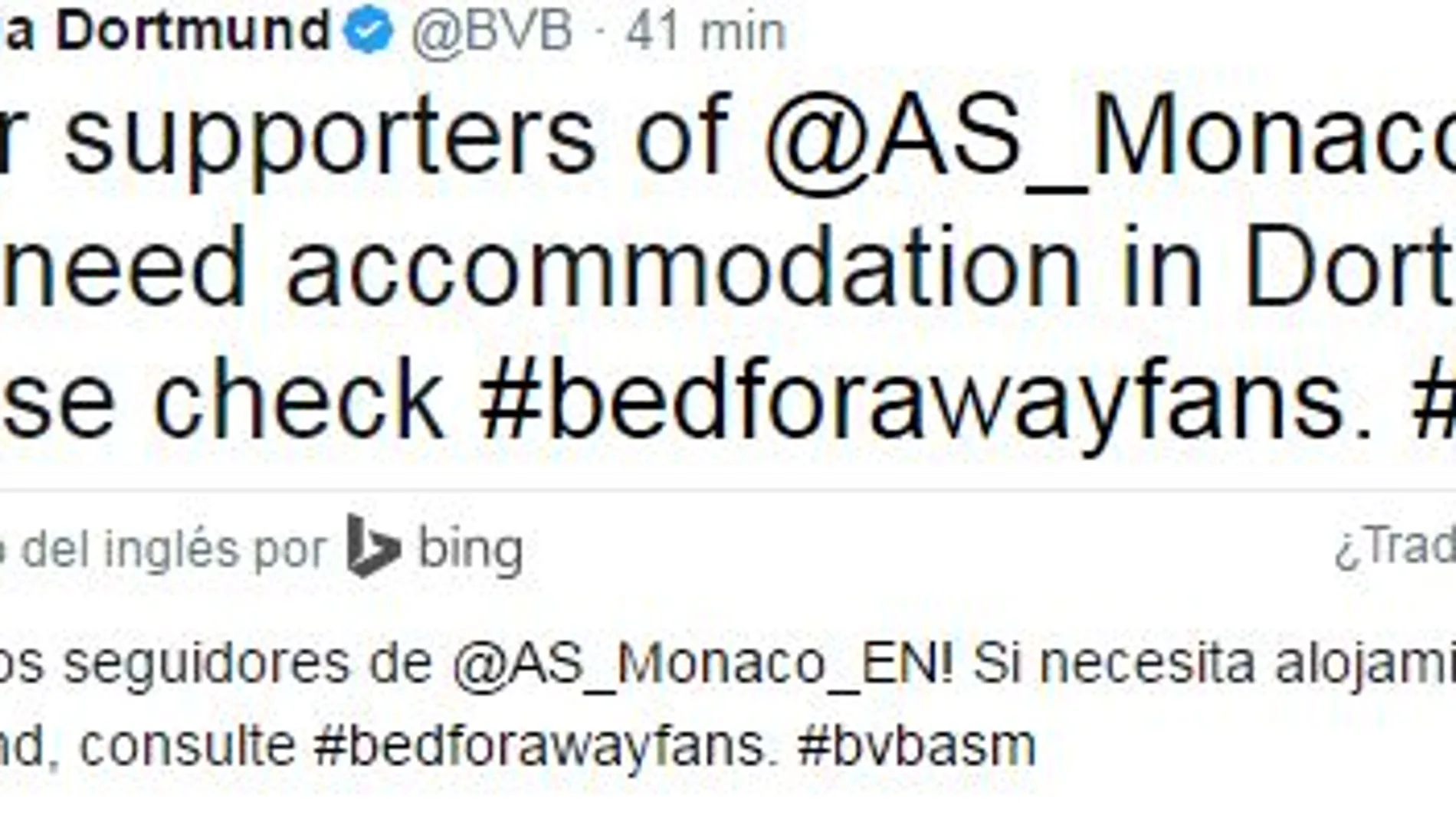 El Borussia ofrece alojamiento a los hinchas del Mónaco