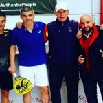 Sergio García, con sus rivales en el partido