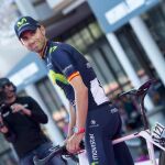 Alejandro Valverde de Movistar durante la presentación oficial del Giro de Italia