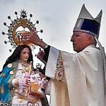 El obispo García Burillo en la coronación del sábado