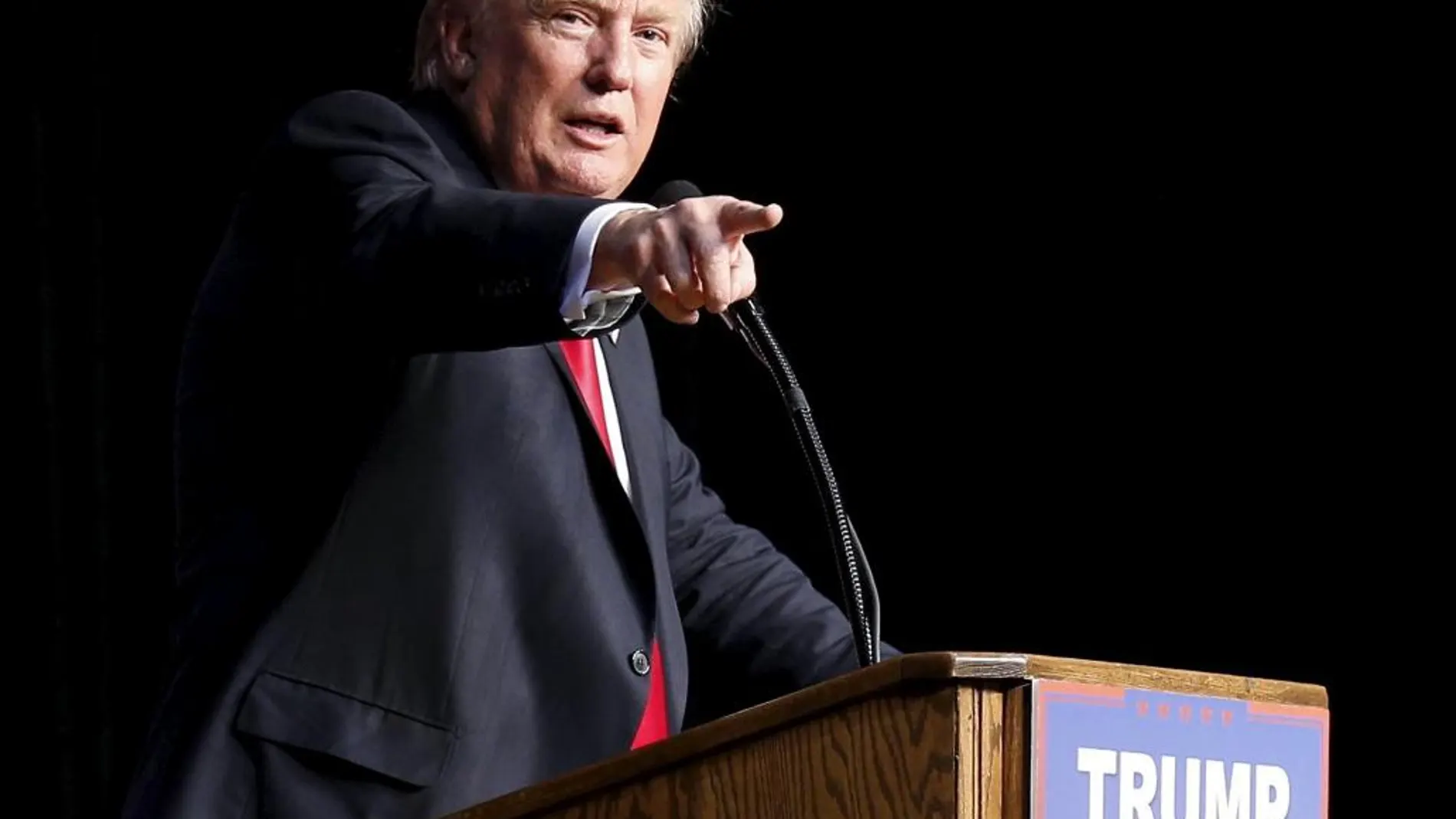 Donald Trump habla en un acto de campaña en Wisconsin.
