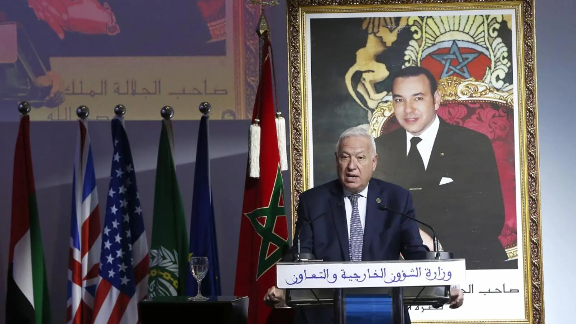 José Manuel García-Margallo durante el acto de la firma del acuerdo entre los presidentes de los dos parlamentos rivales en Libia