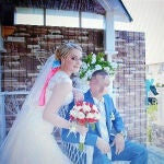 Marina, el pasado mes de junio, en una de las imágenes que se tomaron de su boda