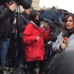 Independentistas catalanes increpan a periodistas de la TV aragonesa en el Museo de Lleida