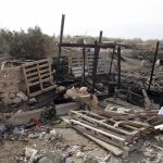 Imagen de archivo de una chabola en Almería tras sufrir un incendio