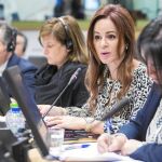 La presidenta de las Cortes, Silvia Clemente, defiende ante la UE las peticiones del grupo de trabajo sobre la despoblación