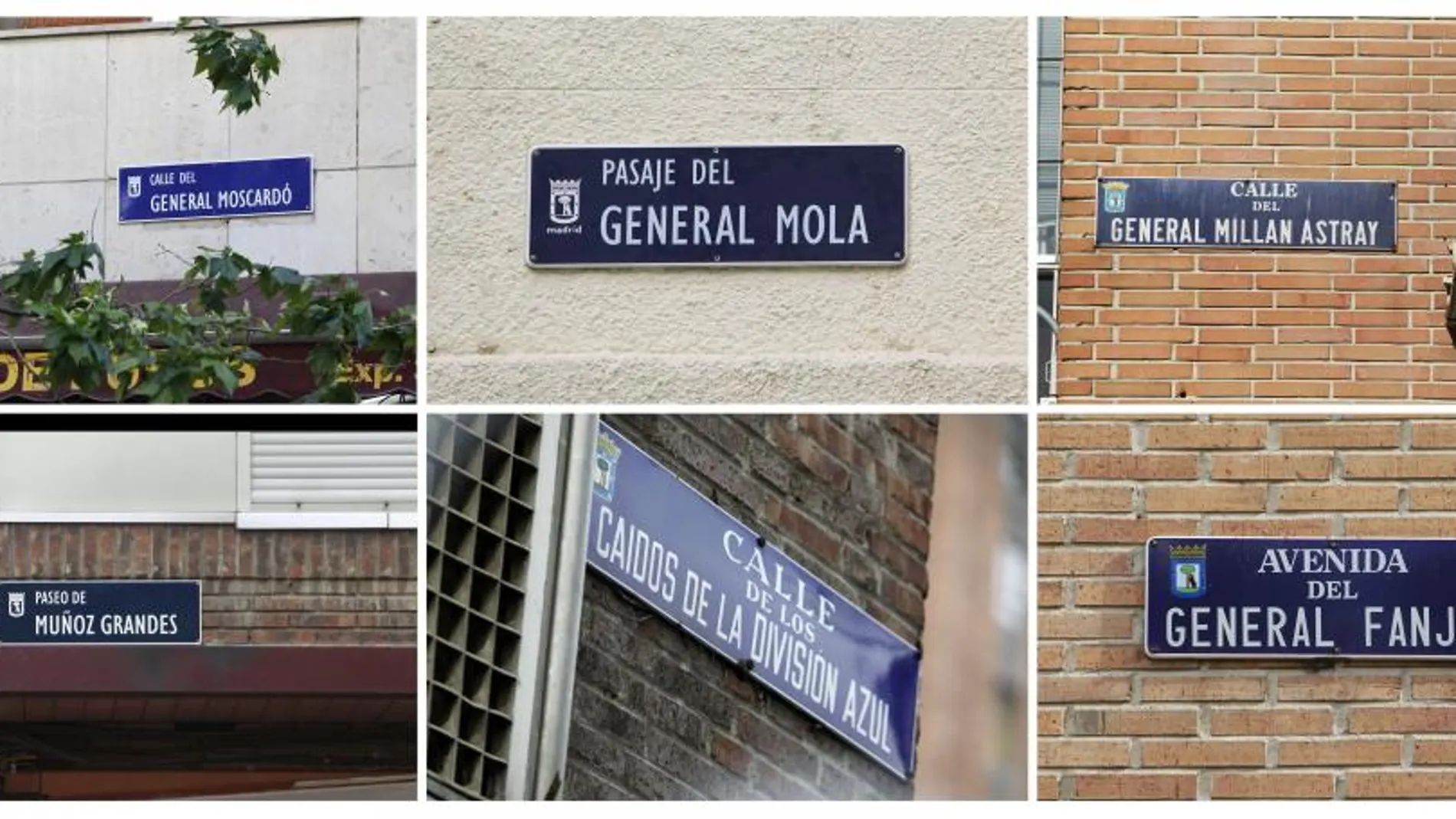 Algunas de las calles afectadas por el cambio de nombre