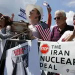 Manifestación en contra del acuerdo nuclear iraní en Washington