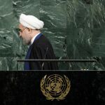 El presidente iraní, Hasan Rohaní, en la Asamblea General de las Naciones Unidas, en la sede de la ONU en Nueva York, el pasado 20 de septiembre