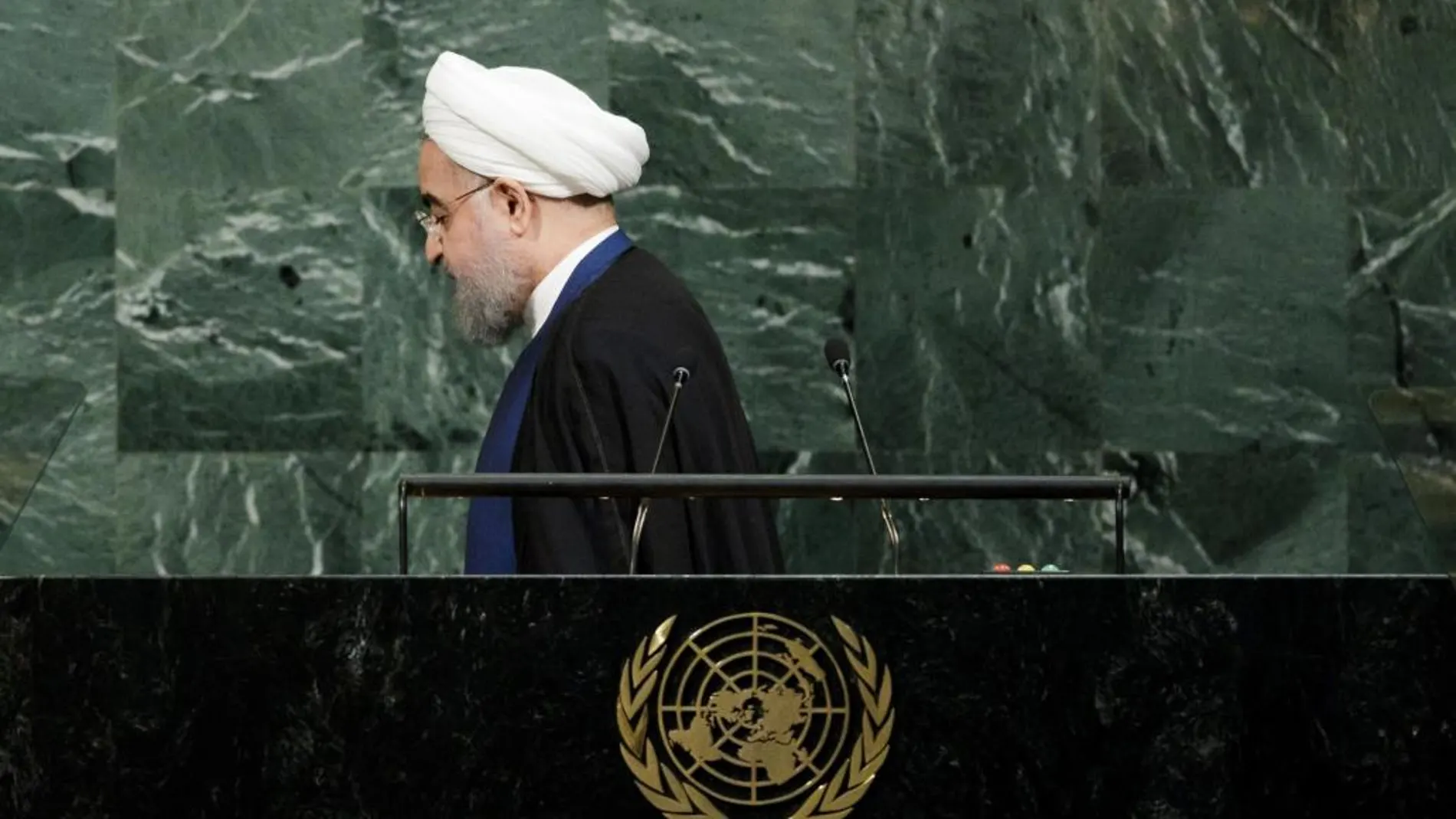 El presidente iraní, Hasan Rohaní, en la Asamblea General de las Naciones Unidas, en la sede de la ONU en Nueva York, el pasado 20 de septiembre