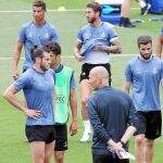 Bale, en el entrenamiento de ayer de Valdebebas