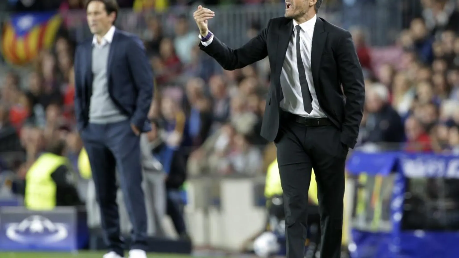 El entrenador del FC Barcelona Luis Enrique durante el partido