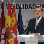 El presidente del Gobierno, Mariano Rajoy, hoy en Léon.