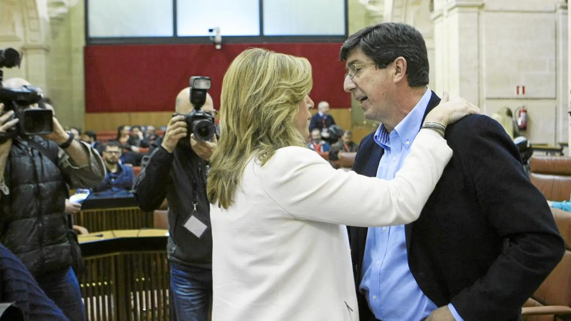 Susana Díaz y Juan Marín, en el Parlamento autonómico