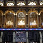 Paneles informativos de la Bolsa de Madrid