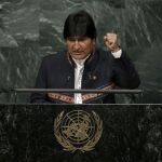 El presidente de Bolivia, Evo Morales en las ONU