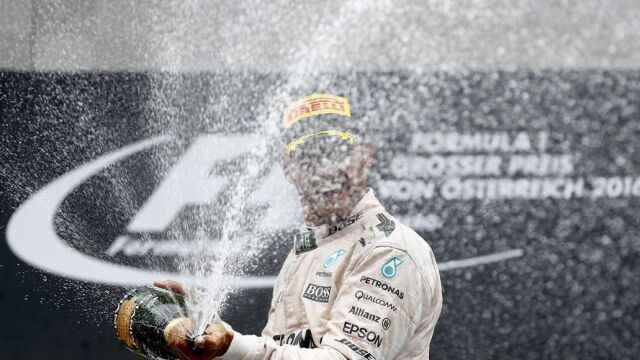 Lewis Hamilton, después de imponerse en el Gran Premio de Austria de 2016