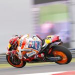 El piloto español Marc Marquez durante la segunda jornada de entrenamientos libres en la categoría de Moto GP, del Gran Premio de Argentina.