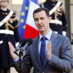 El presidente sirio Al Asad, en el Palacio del Elíseo en 2010