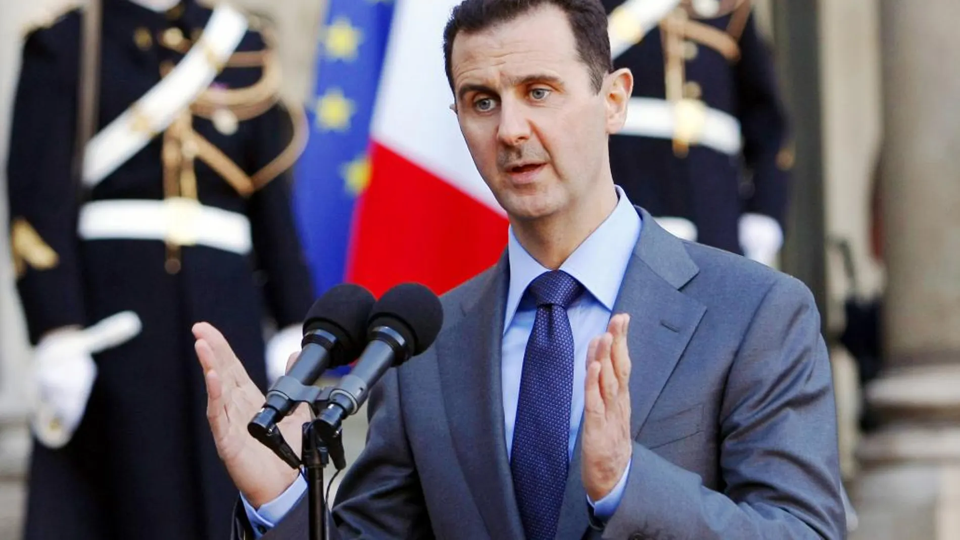 El presidente sirio Al Asad, en el Palacio del Elíseo en 2010
