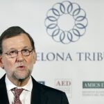 Mariano Rajoy, durante su intervención hoy en Barcelona.