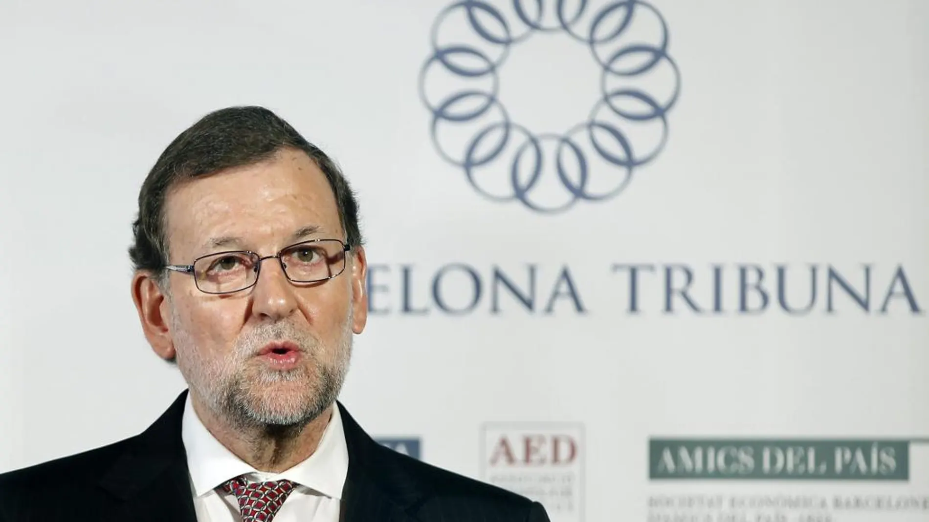 Mariano Rajoy, durante su intervención hoy en Barcelona.
