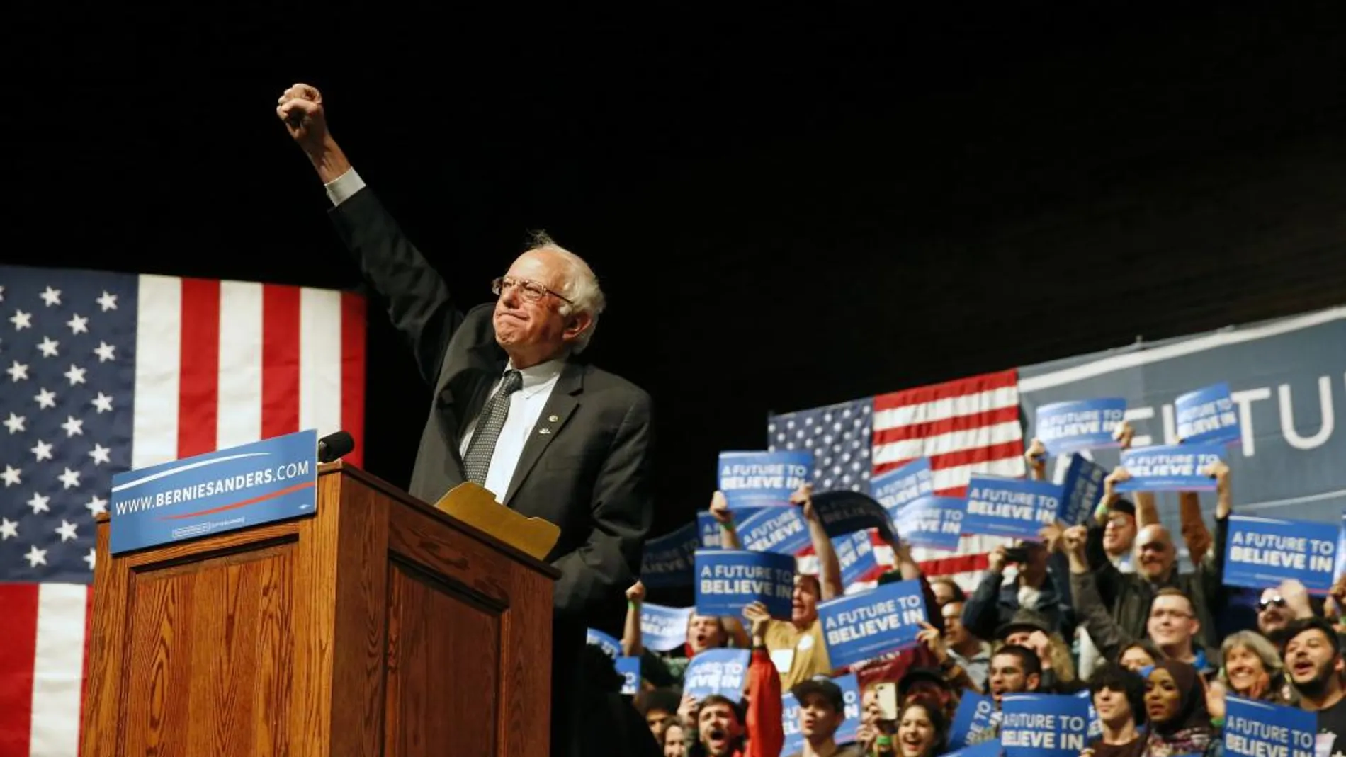 Bernie Sanders, durante un acto de campaña