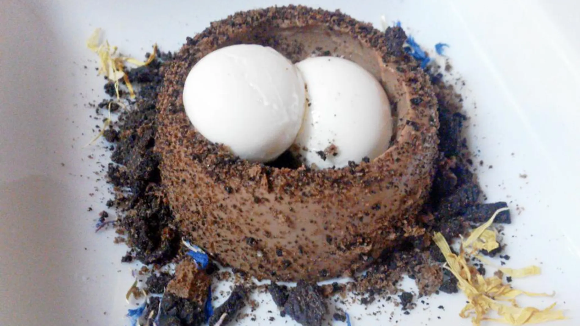 Uno de los platos con más éxito del restaurante es el «nido de chocolate»