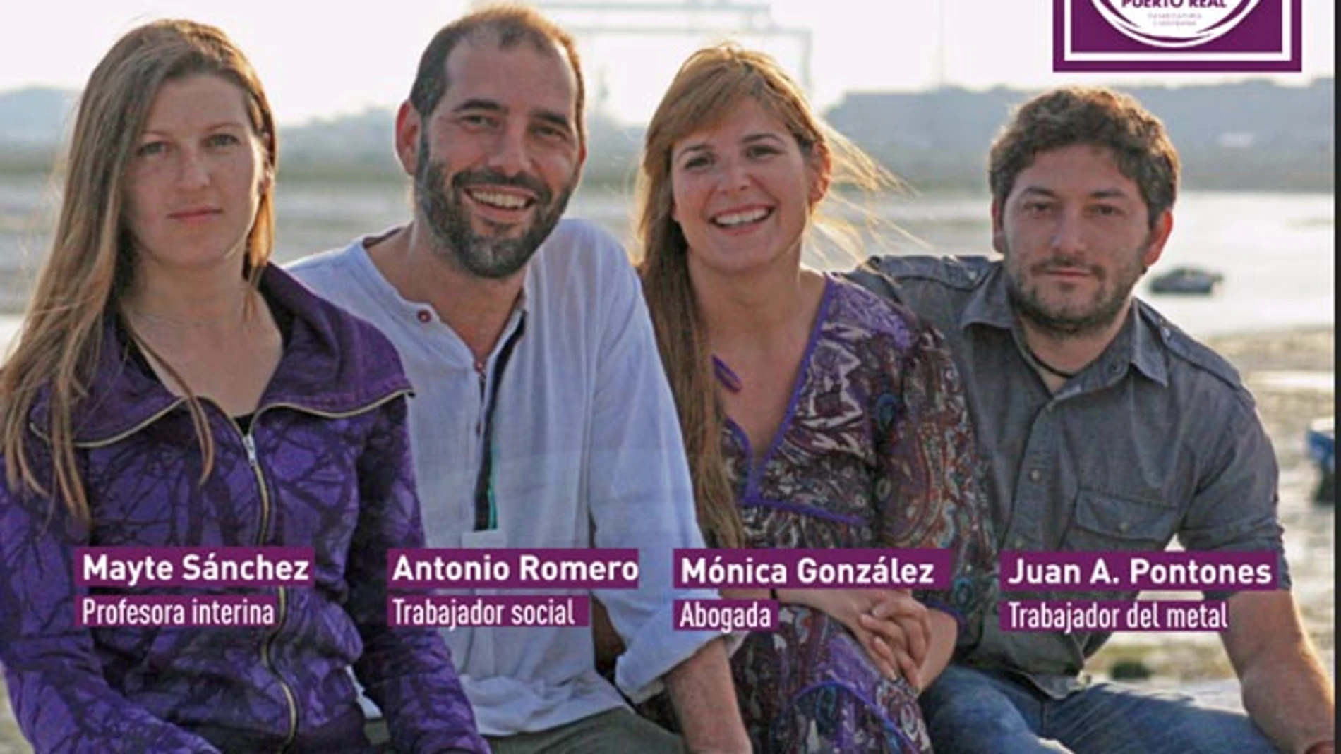 Mónica González en el cartel electoral de Podemos en Puerto Real