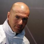 El entrenador del Real Madrid, Zinedine Zidane, durante la rueda de prensa