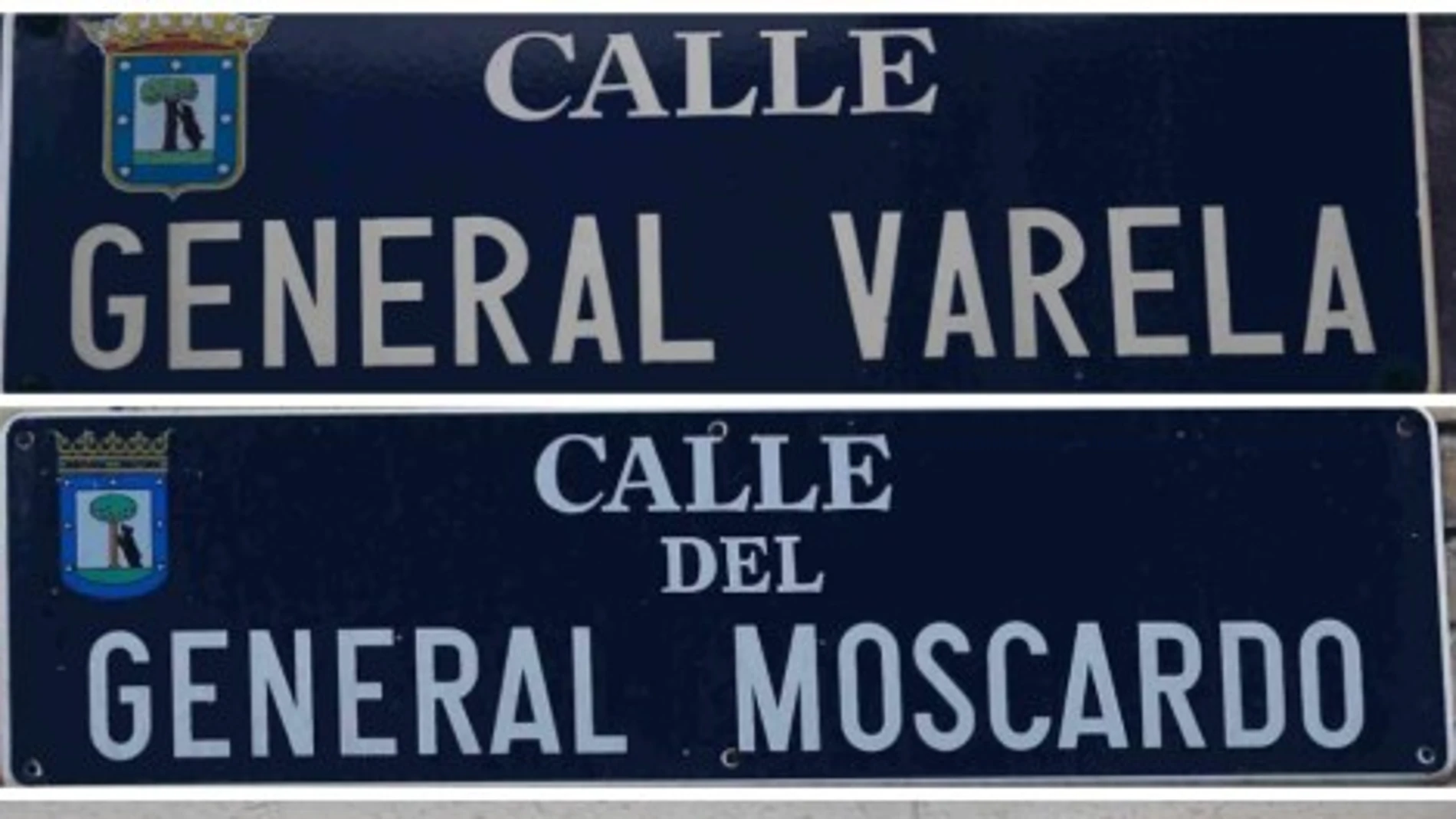 Dos de las calles que se cambiarán en Madrid.