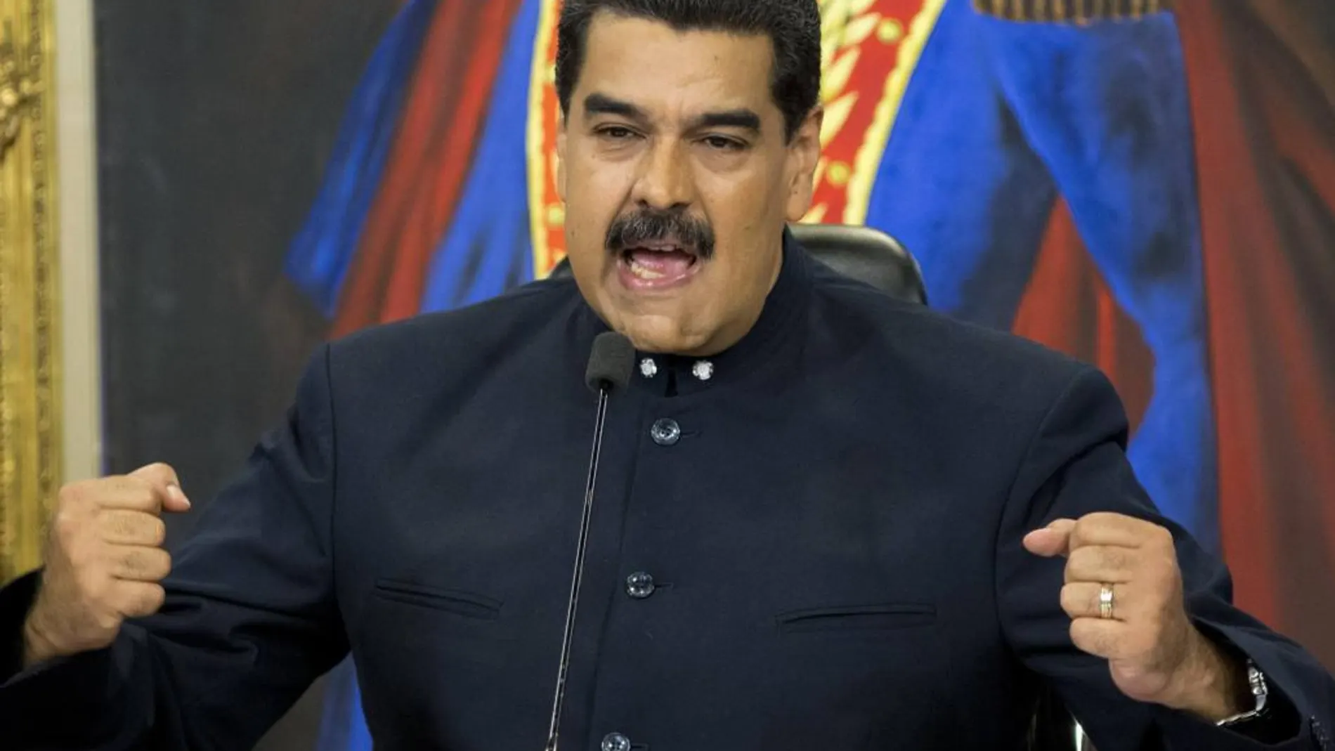 Nicolás Maduro durante un discurso en Caracas