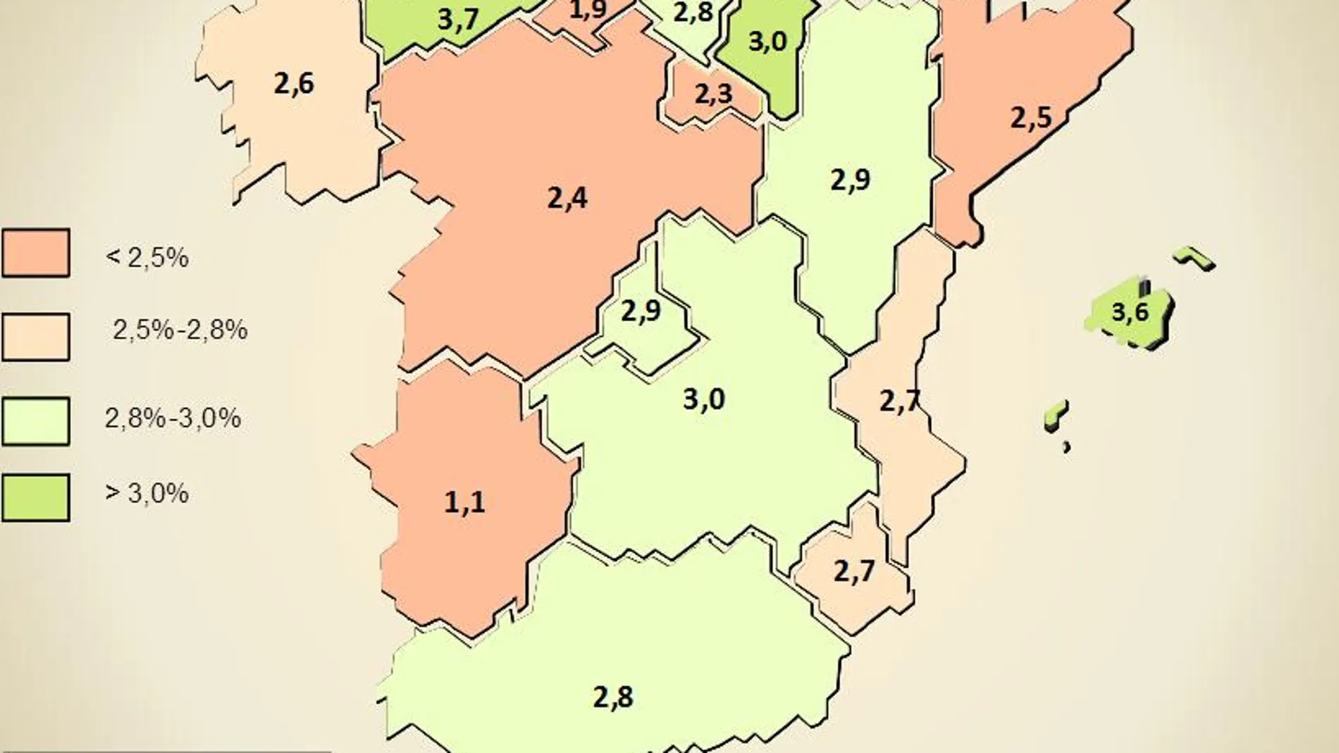 Madrid, Canarias y Comunitat Valenciana, comunidades que más crecerán en 2016